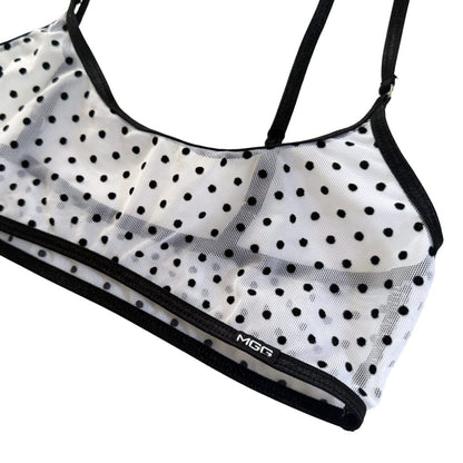 White Polka Dot - Leisure Sheer Bralette image 3