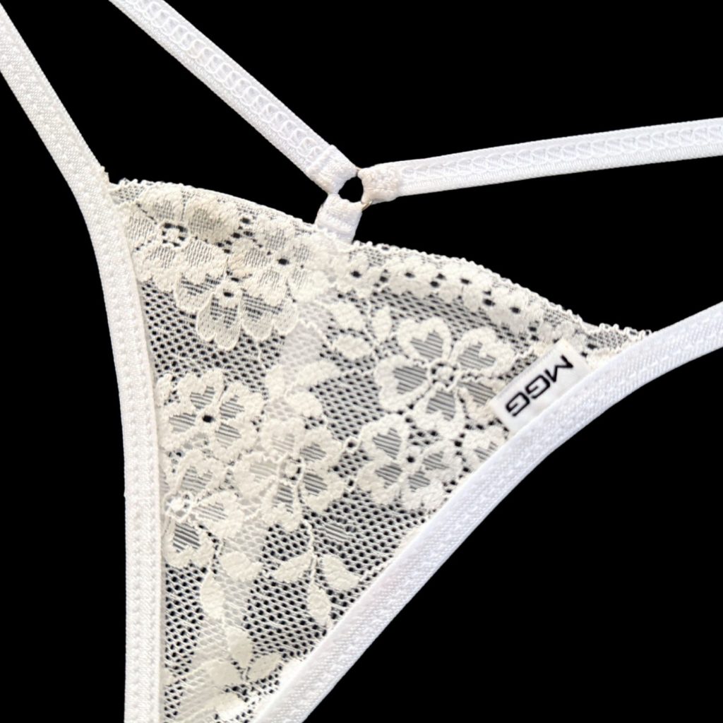 First Lace String Angel White - Lace G-String Lingerie – Micro Gigi