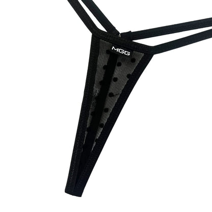 Midnight Black Polka Dot - Extreme Sheer G-String image 1