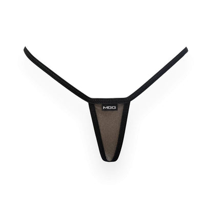 Tanga rosa claro brillante y transparente