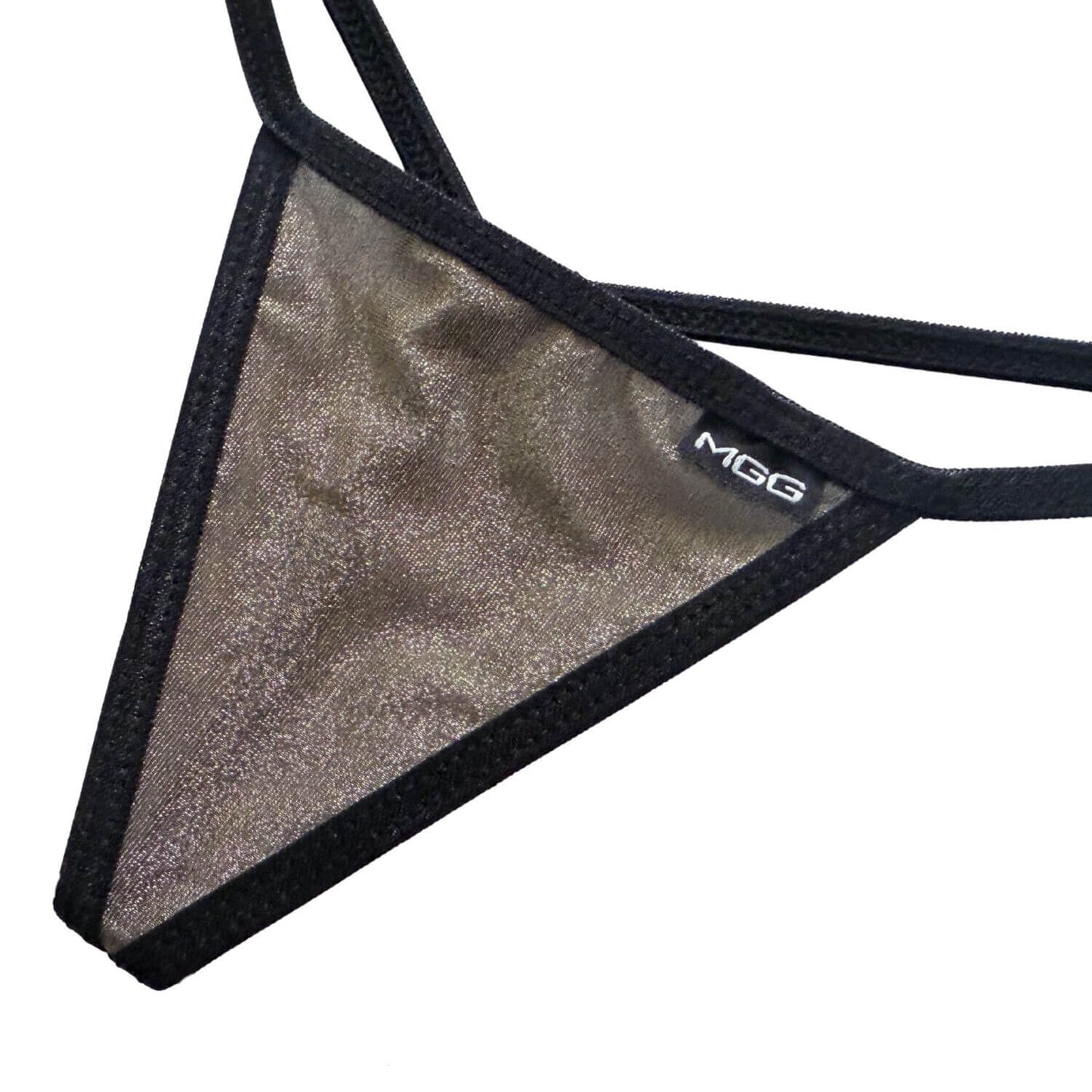 Tanga de tiro bajo rosa claro con transparencias brillantes