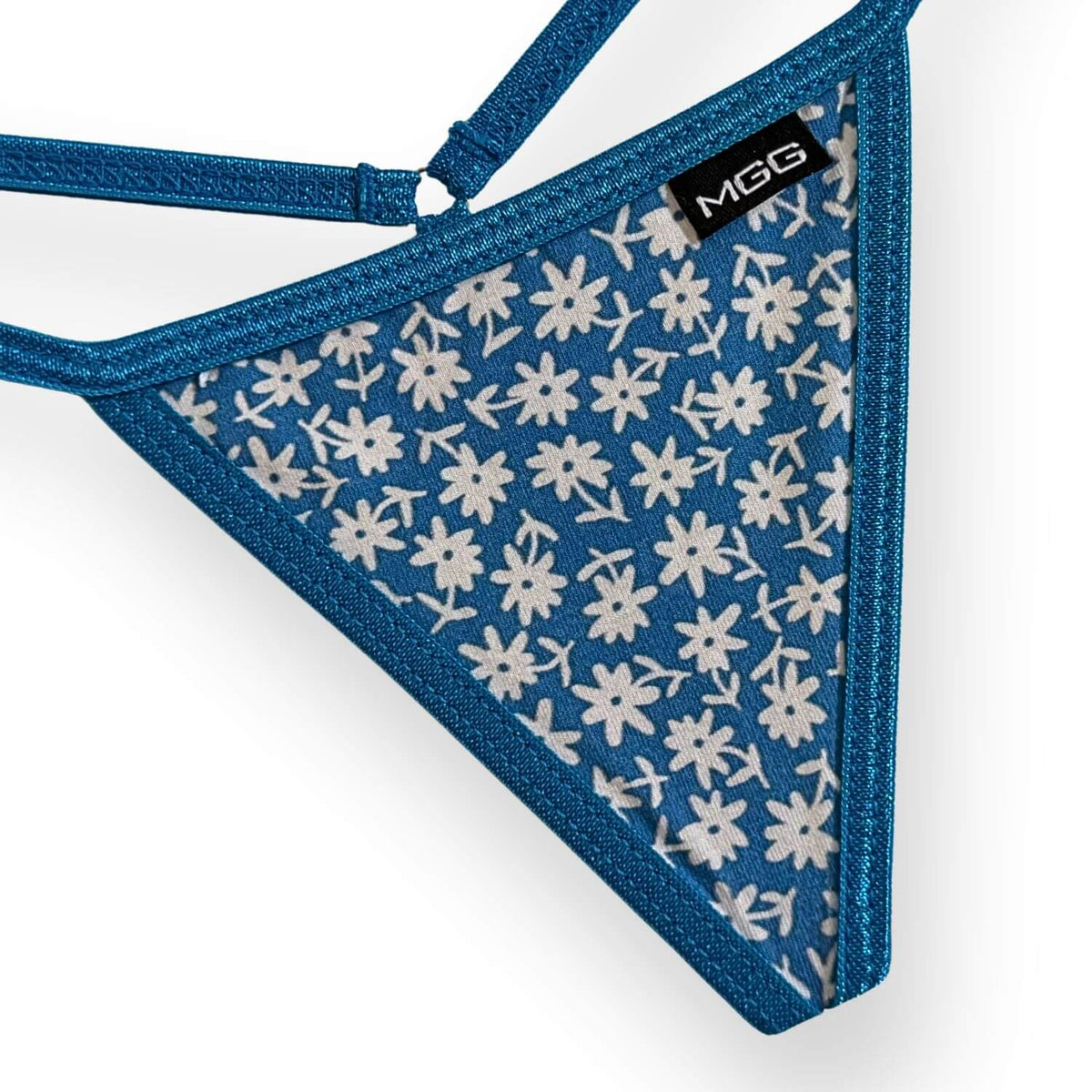 Flowers- Blue - Low Rise Cotton G-String