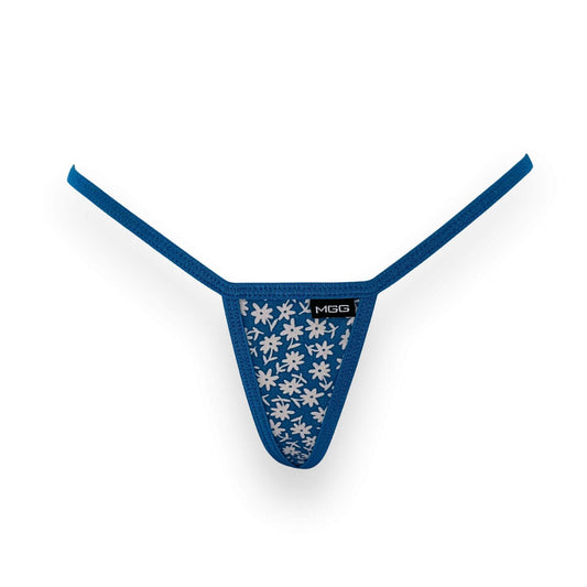 Flowers- Blue - Mini Cotton G-String