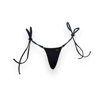 Parte inferior de bikini con lazos laterales en color negro de Coastline