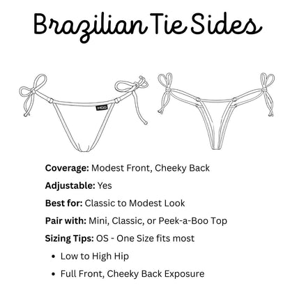 White Sands - Braguita de bikini brasileña con lazos laterales