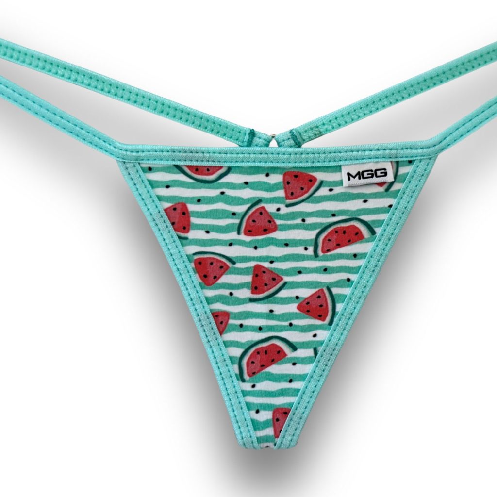 Summer Watermelon - Aqua - Low Rise Cotton G-String image 2