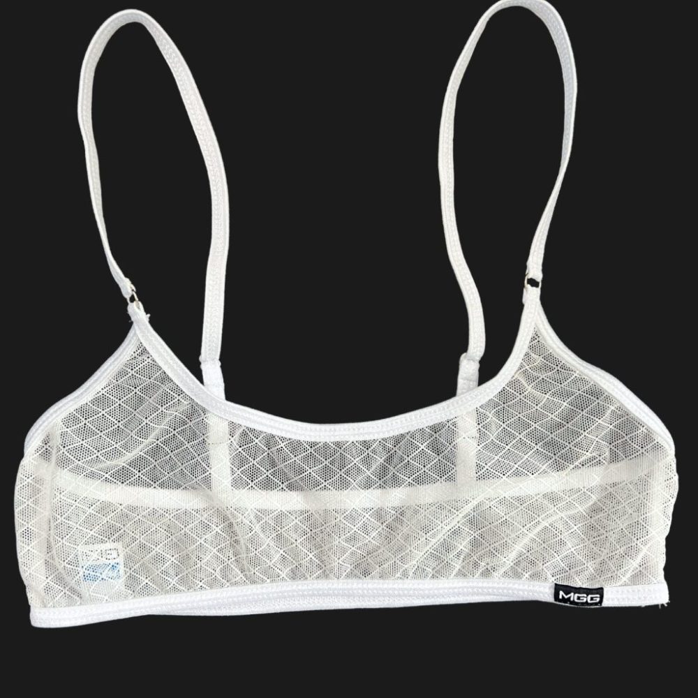 Angel White Diamond Mesh - Sheer Leisure Bralette image 4