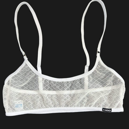 Angel White Diamond Mesh - Sheer Leisure Bralette image 4