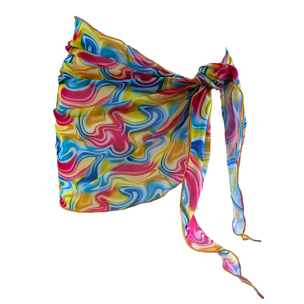 Color Swirl Sheer Sarong Coverup image 0