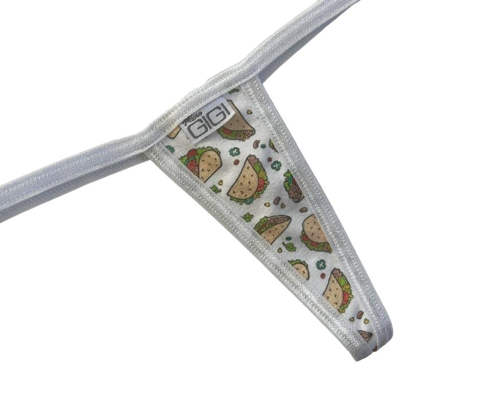 Tacos - White - Extreme G-String Underwear image 1