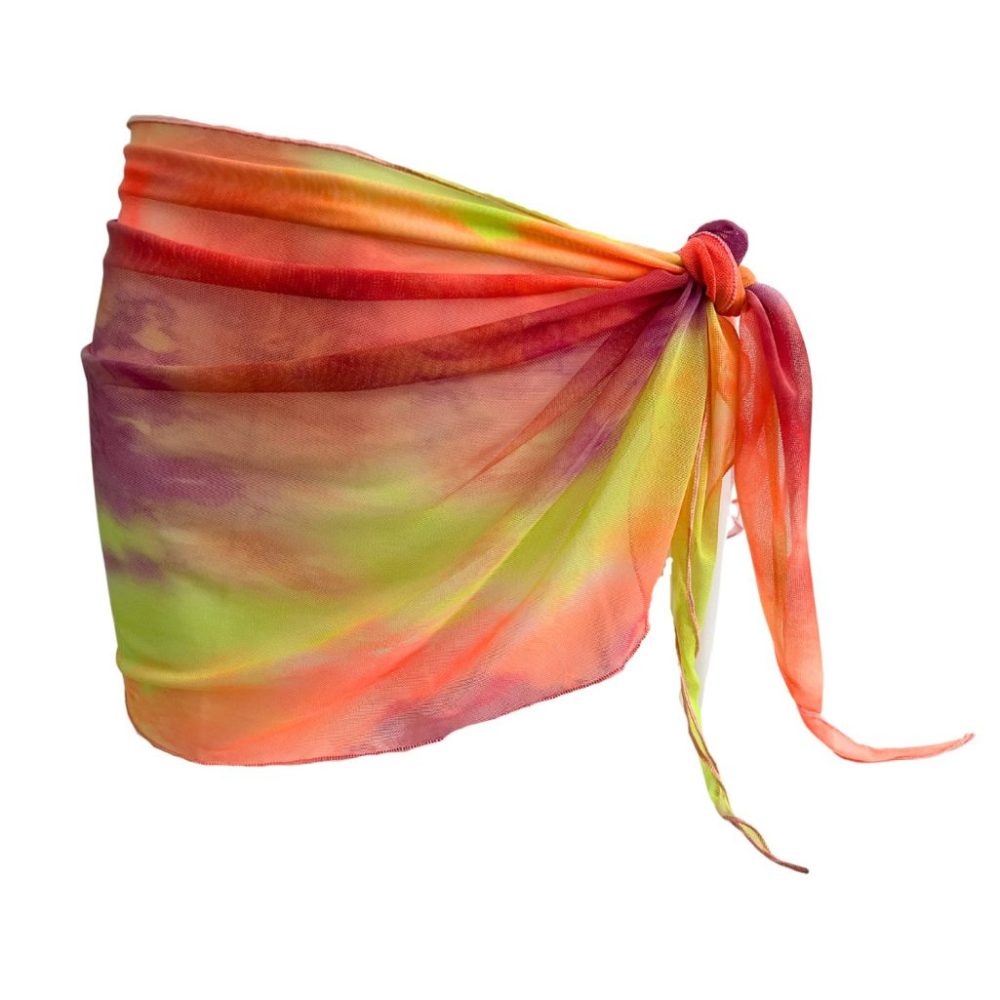 Citrus Tie Dye Sheer Sarong Coverup image 0