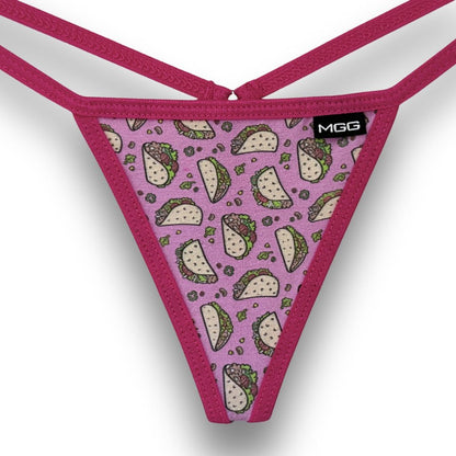 Tacos - Pink - Low Rise G-String Underwear image 2