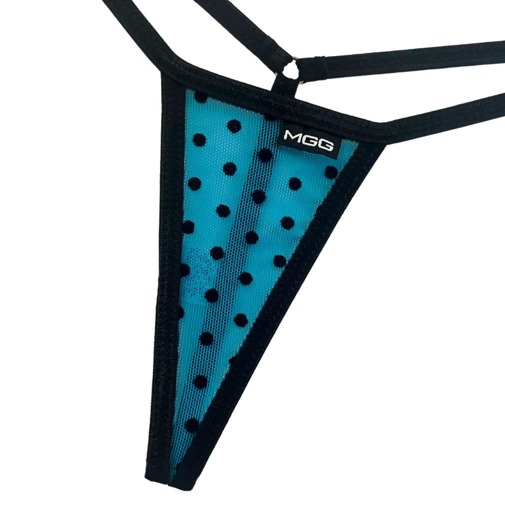 Ocean Blue Polka Dot - Mini Sheer G-String image 1