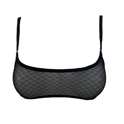 Midnight Black Diamond Mesh - Sheer Leisure Bralette image 0