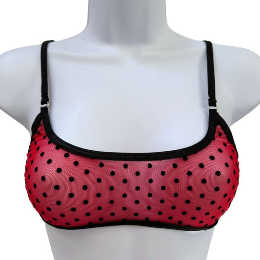 Apple Red Polka Dot - Leisure Sheer Bralette image 1