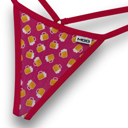 Beer Mugs - Pink - Low Rise Cotton G-String image 2