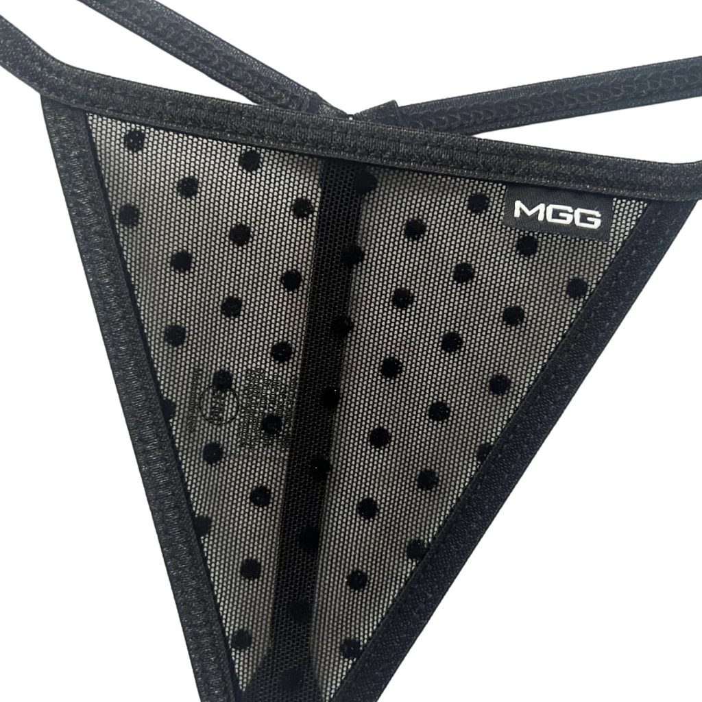 Midnight Black Polka Dot - Low Rise Sheer G-String image 1