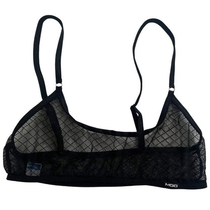 Midnight Black Diamond Mesh - Sheer Leisure Bralette image 1