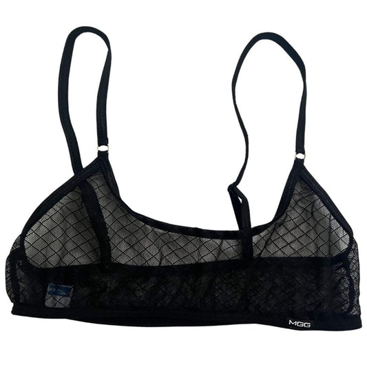 Midnight Black Diamond Mesh - Sheer Leisure Bralette image 1