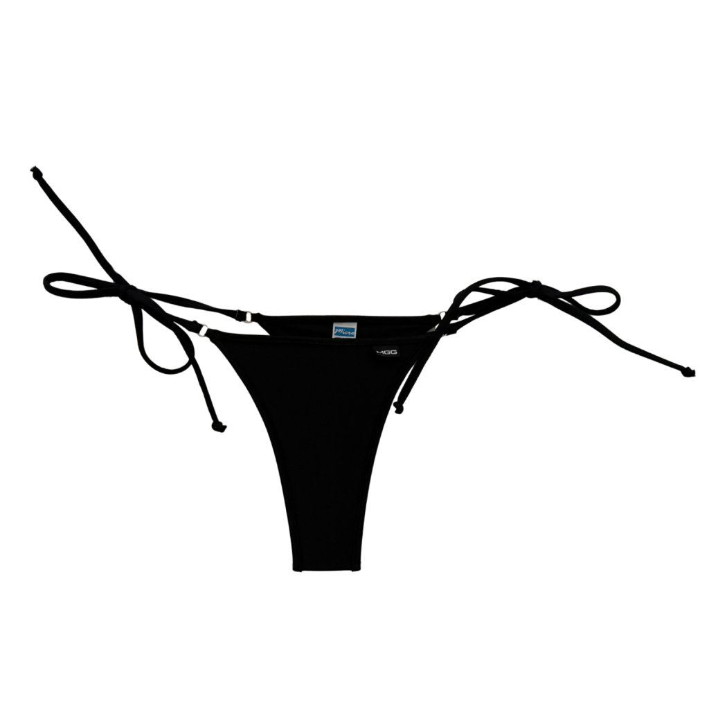 Midnight Black - Brazilian Tie Sides Bikini Bottom image 1