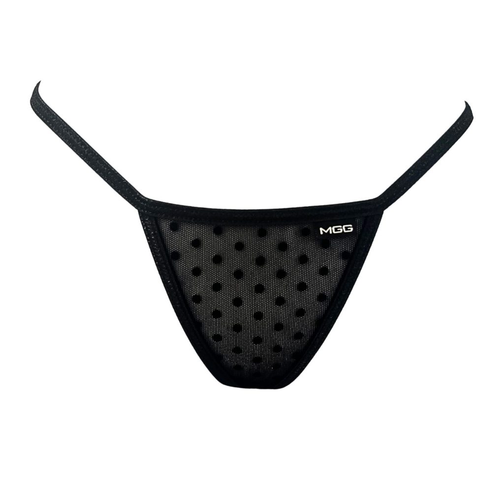 Midnight Black Polka Dot - Low Rise Sheer G-String image 0
