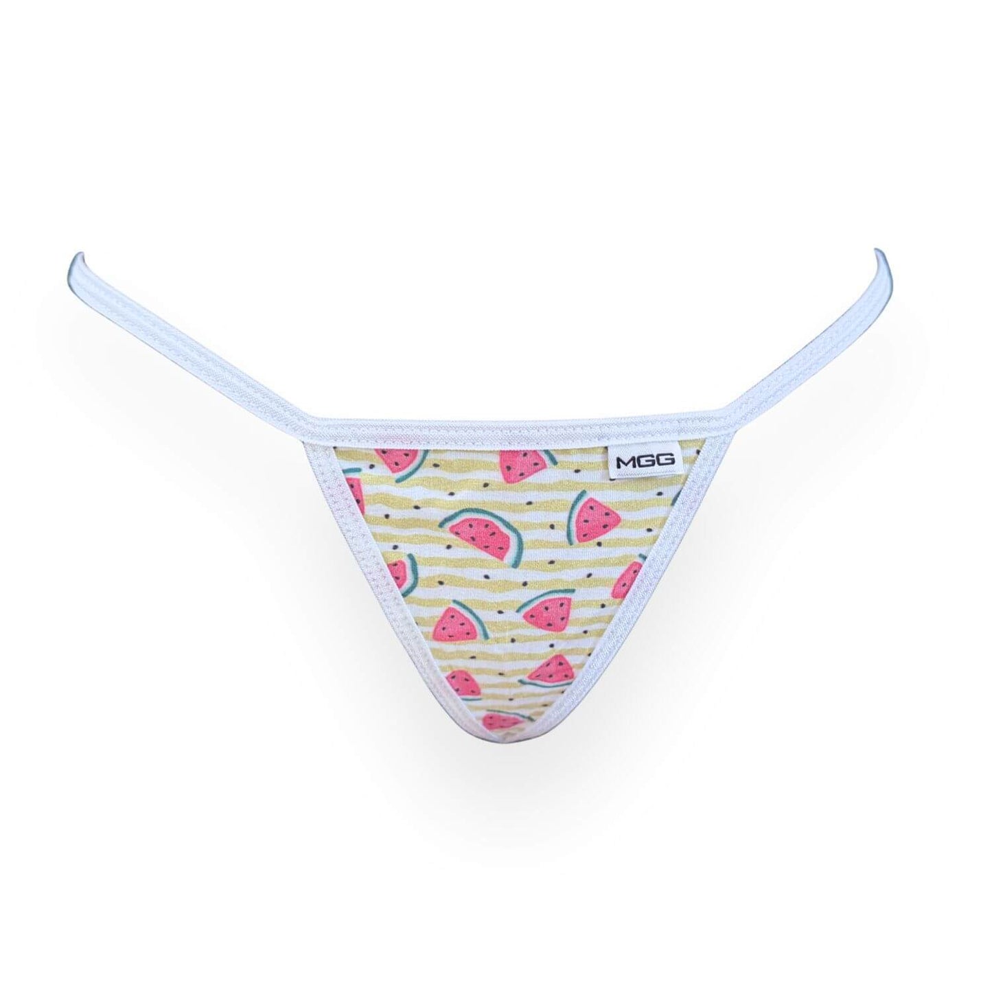 Tanga de algodón de tiro bajo color sandía de verano - rosa