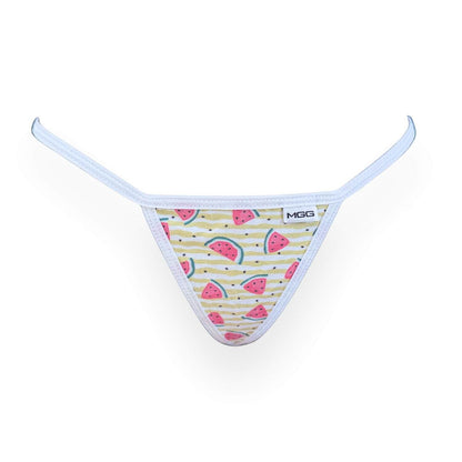 Tanga de algodón de tiro bajo color sandía de verano - rosa
