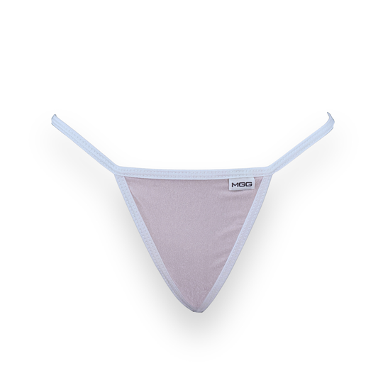 Light Pink & White - Sparkle Sheer - Low Rise G-String Underwear