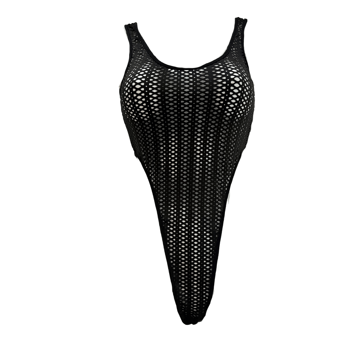 Cut Out Midnight Black - Sheer - High Leg One Piece