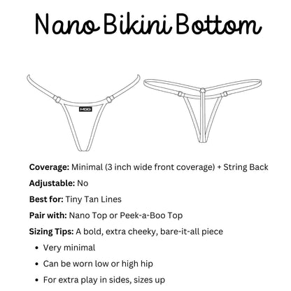 Bas de bikini nano à rayures et étoiles