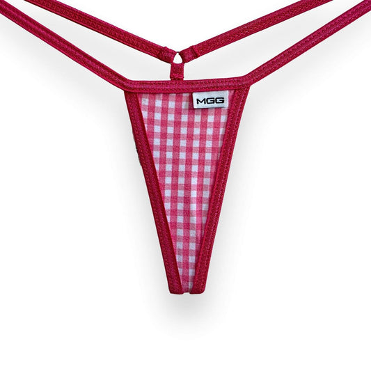 Fuchsia Gingham - Mini Cotton G-String