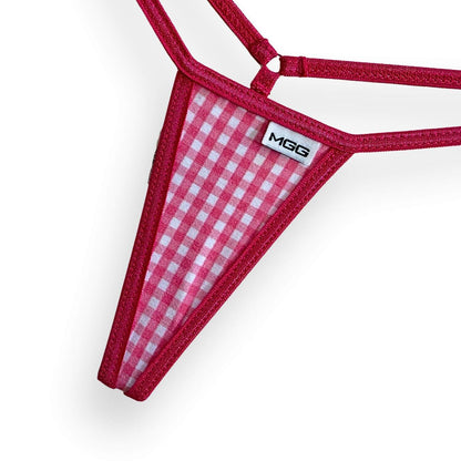 Fuchsia Gingham - Mini Cotton G-String