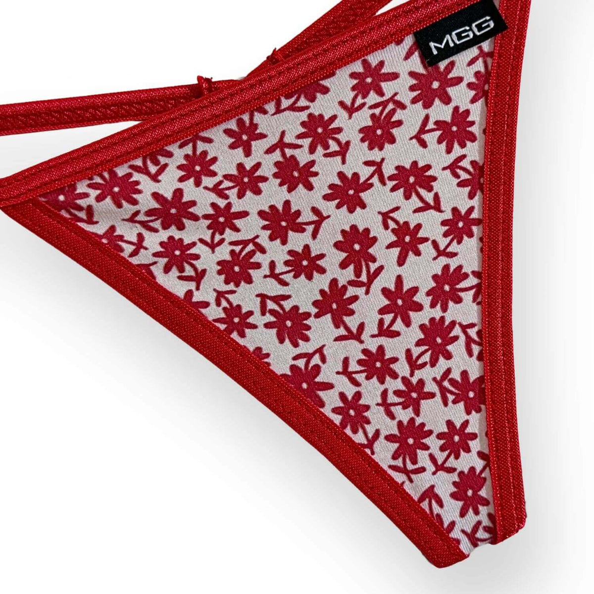 Flowers- Red - Low Rise Cotton G-String