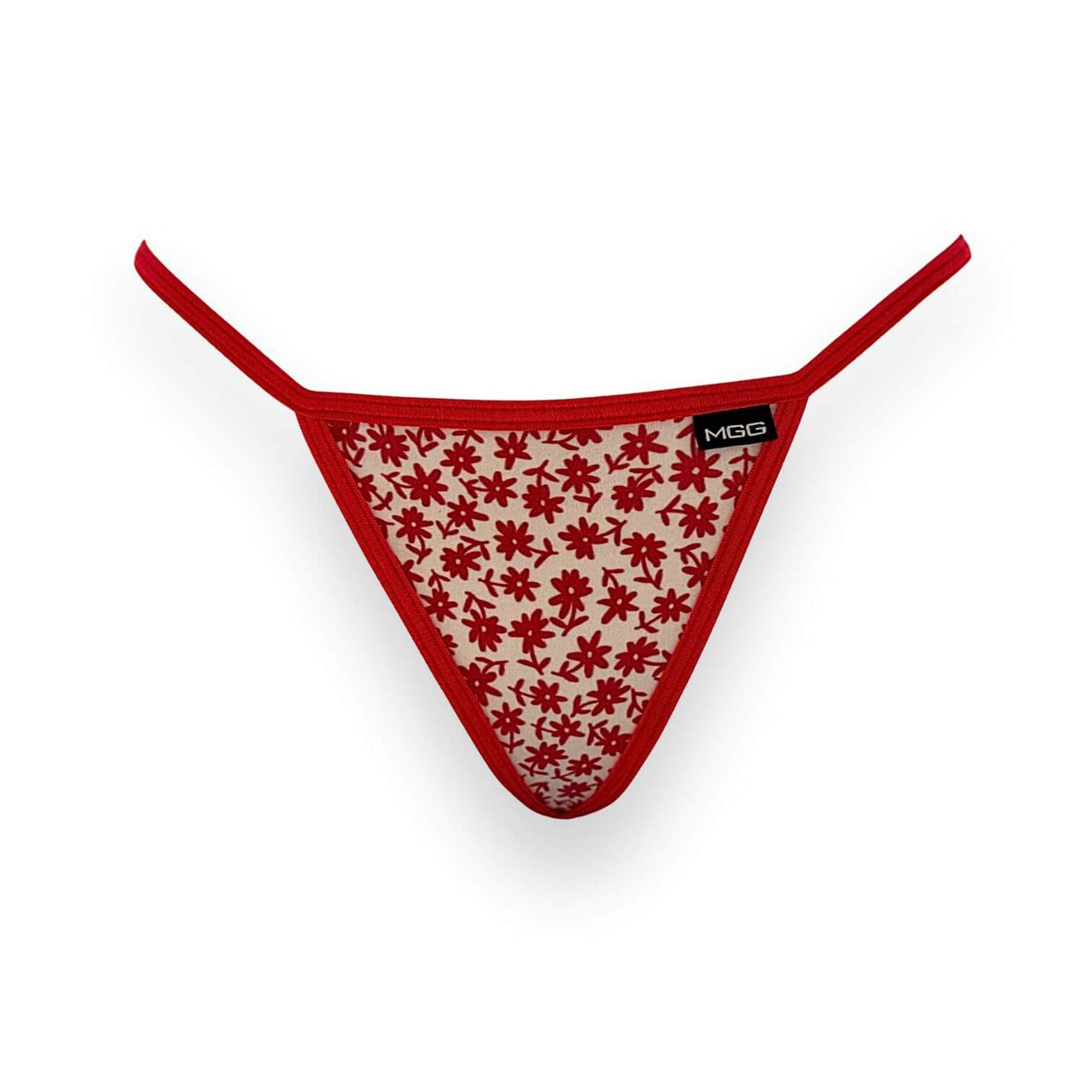 Flowers- Red - Low Rise Cotton G-String