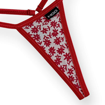 Flowers- Red - Mini Cotton G-String