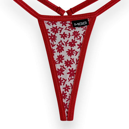 Flowers- Red - Mini Cotton G-String
