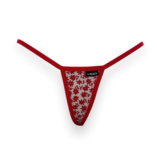 Flowers- Red - Mini Cotton G-String