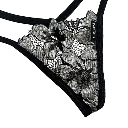 Silver Flowers - Lace G-String Lingerie