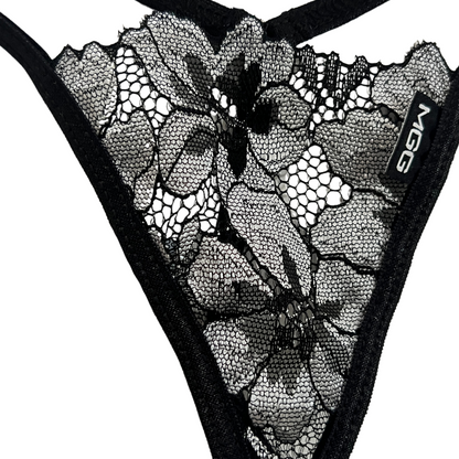 Silver Flowers - Lace G-String Lingerie