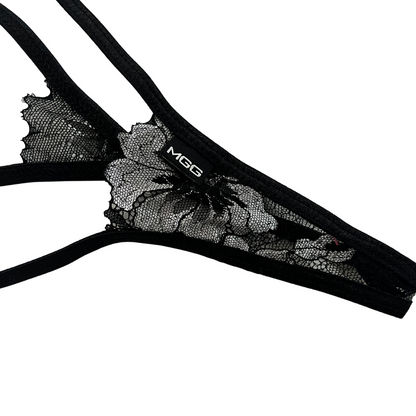 Silver Flowers - Ultra Lace Thong G-String Lingerie