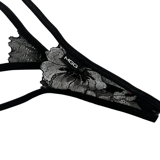 Silver Flowers - Ultra Lace Thong G-String Lingerie