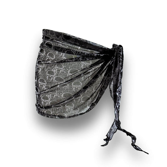 Skulls Sheer Sarong Coverup