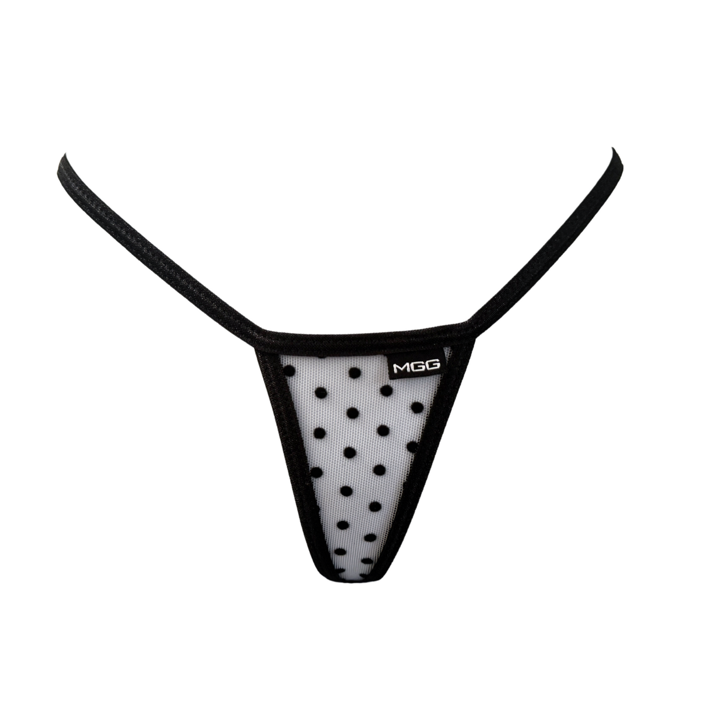 White Polka Dot - Mini Sheer G-String