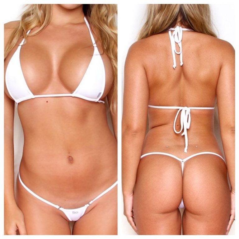 Nano Solid Angel White GString Bikini Bottom Micr