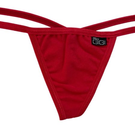 red cotton low rise g-string