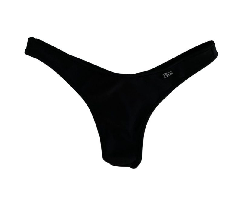 Midnight Black - Classic T- Back Bikini Bottom - Micro Gigi