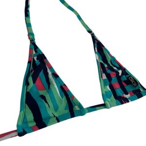 Catalina Micro Bikini Top, String Swimwear, Blue Multi Minimal