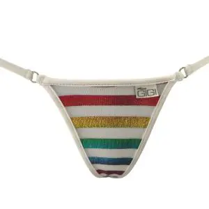 Micro Thong String Bikini Barely There Silver Rainbow Metallic Money Theme  One Size Fits Most -  Canada