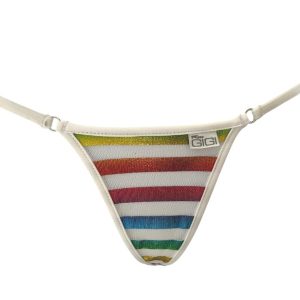 300px x 300px - Metallic Rainbow Sheer- Open Triangle Bikini Bottom - Micro Gigi