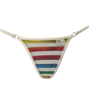 Metallic Rainbow Sheer- Open Triangle Bikini Bottom - Micro Gigi